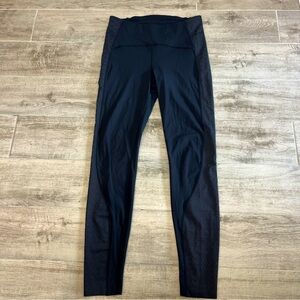 Lululemon Wunder Under Hi-Rise Tight 28" Adorned Emboss Black Size 8‎ LW5BCYS
